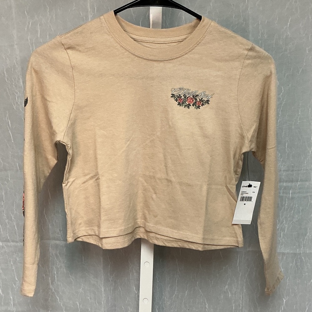 O’Neill Surf Floral Beige Long Sleeve Top for Girls